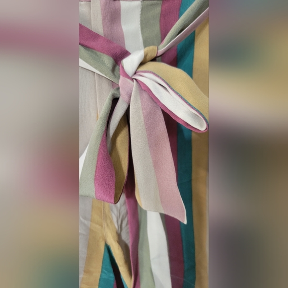 RAILS Gigi Farrah Stripe Belted 100%  Silk Shorts Size M - Picture 7 of 15